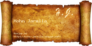 Hohn Jarmila névjegykártya